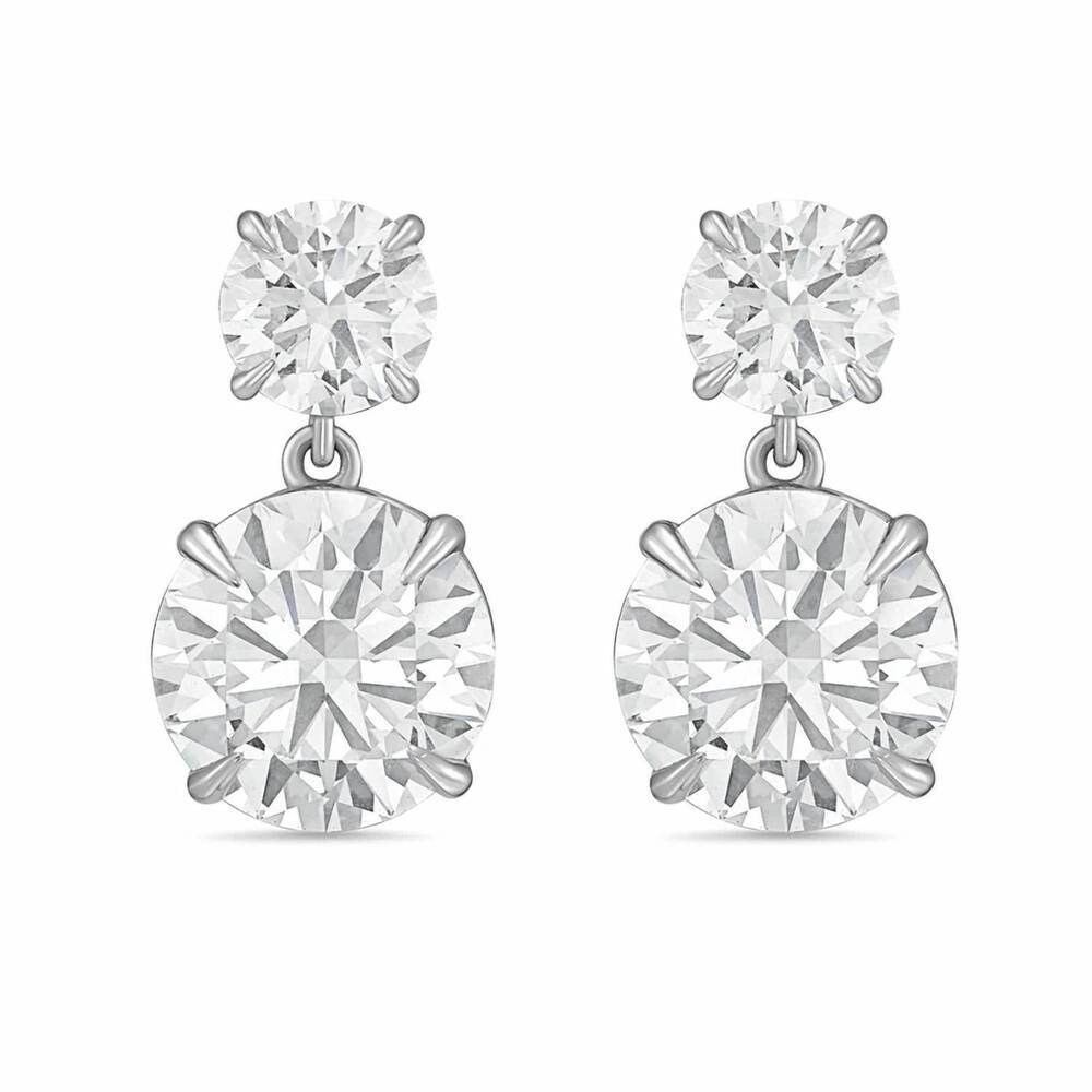NEW DIANA M JEWELS women's round lab-grown diamond stud earrings (12.00 ct tcw)